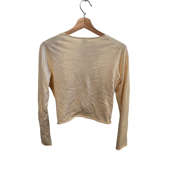 Gap Yellow Cropped Cardigan Sweater Women's Size M Top - Picture 4 of 8